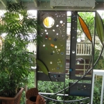 metal and glass privacy screen