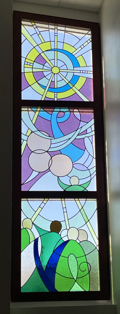 stained glass window that is 10ft tall.