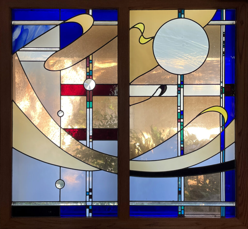 abstract stained glass window part of series 4/4.