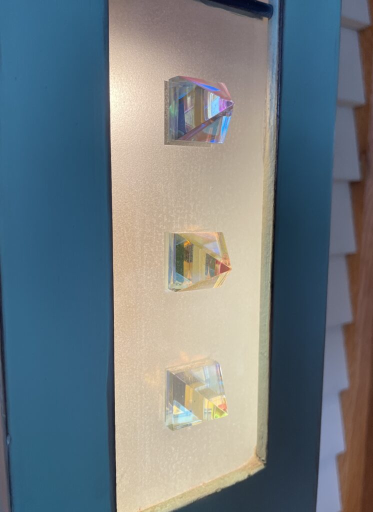 detail of pyramid beveled glass